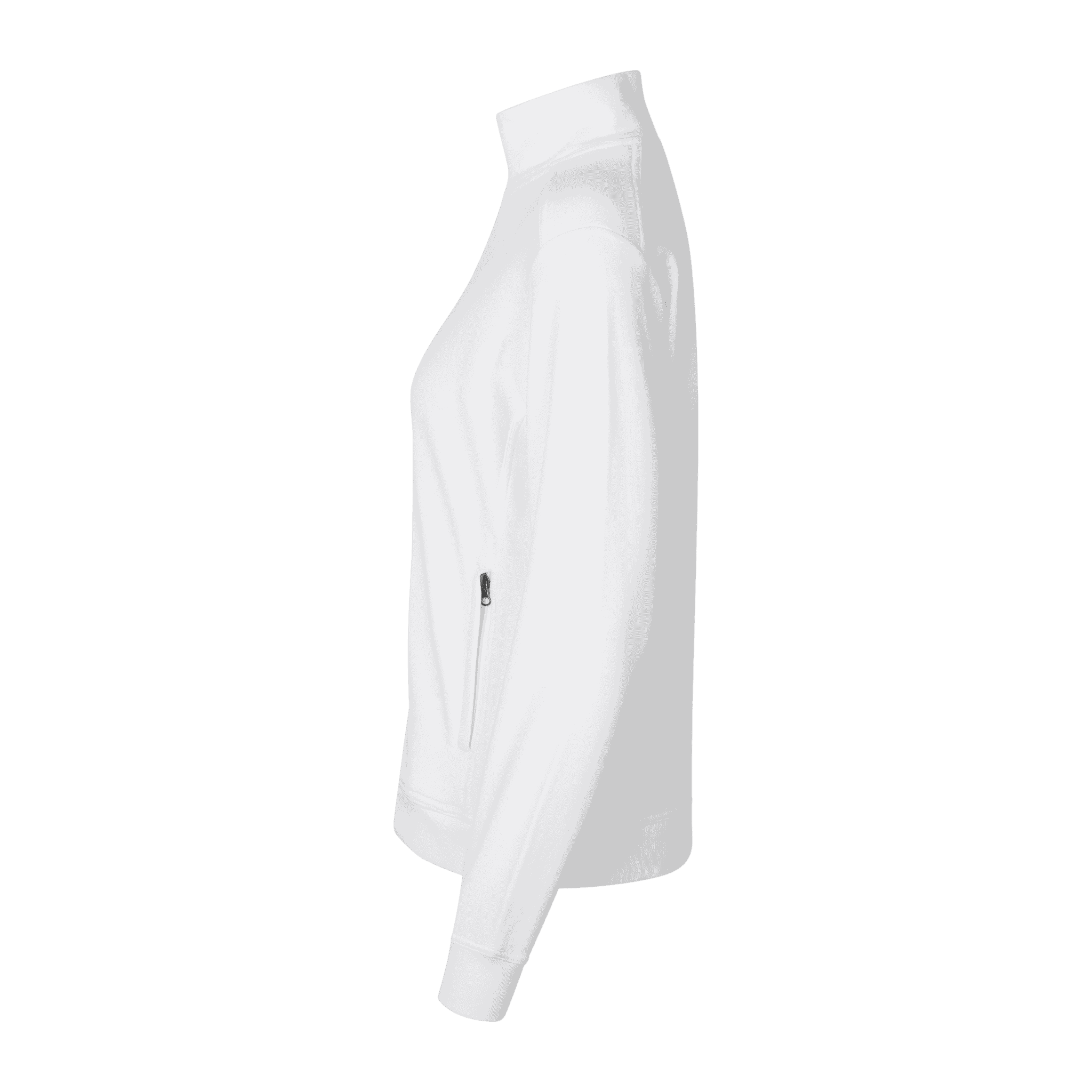 Valkoinen PRO Wear CARE naisten cardigan omalla logolla – sivukuva