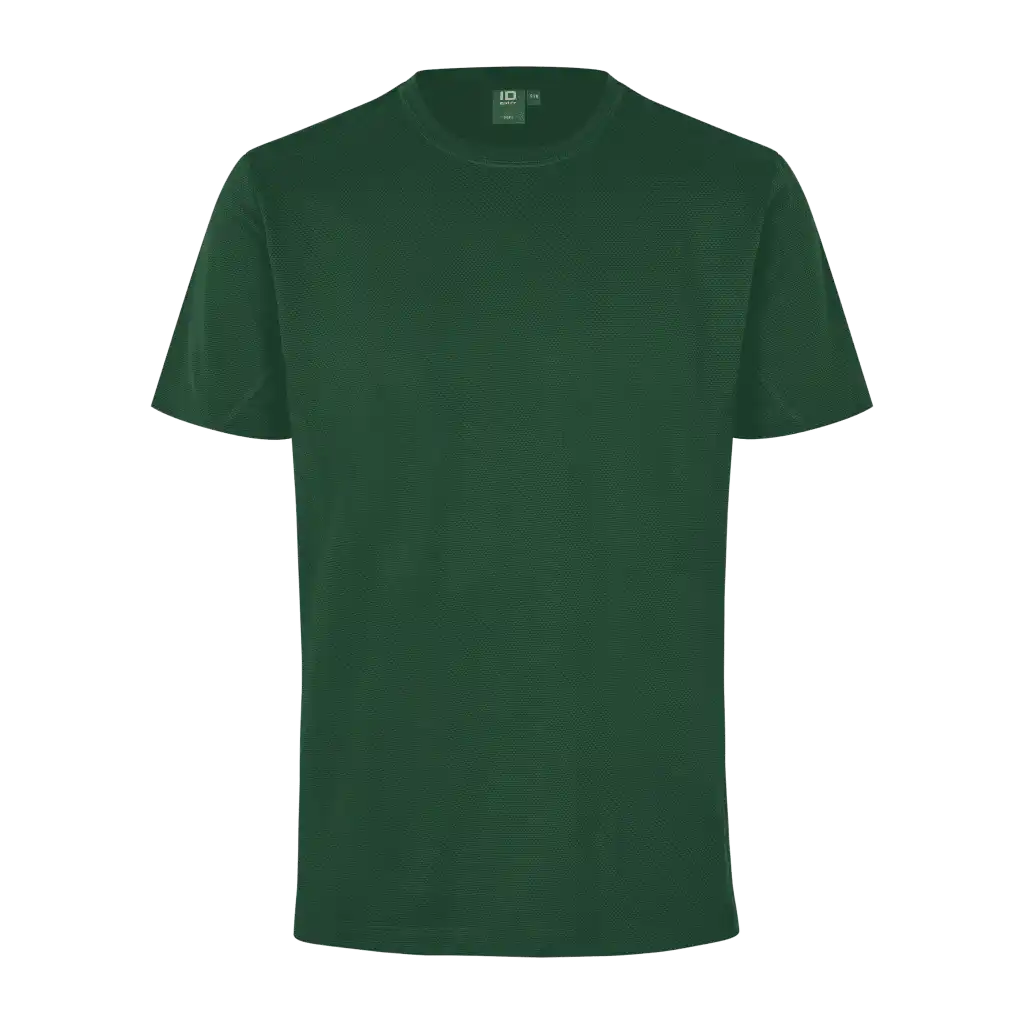 ID® T-shirt Lyocell 0528 Bottle Green – ekologinen ja antibakteerinen miesten T-paita logolla, valmistettu TENCEL™-kuiduista