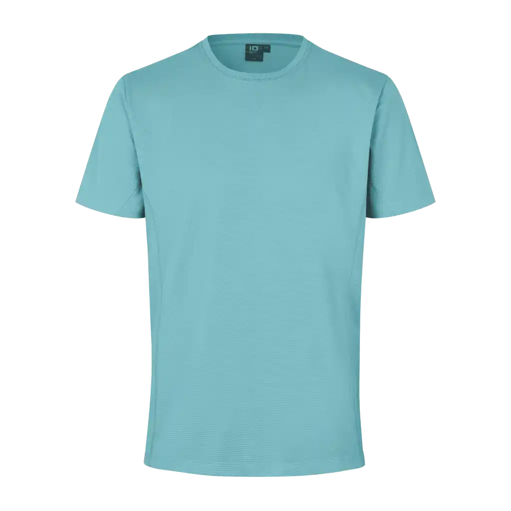ID® T-shirt Lyocell 0528 Dusty Aqua – pehmeä ja hengittävä miesten T-paita omalla logolla, valmistettu vastuullisesta Lyocell-sekoitteesta