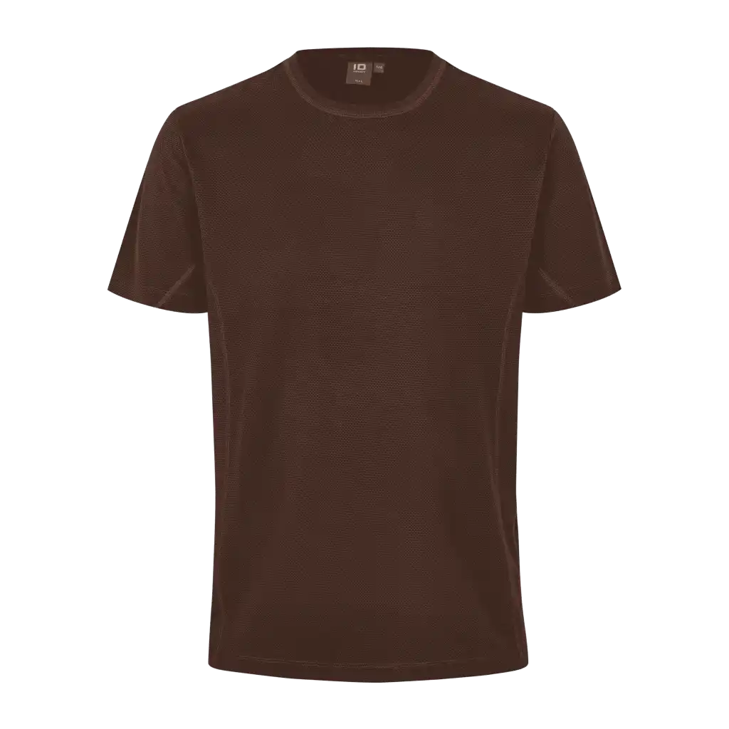 ID® T-shirt Lyocell 0528 Mocca – luonnollinen TENCEL™-T-paita omalla logolla, 60 °C pesun ja rumpukuivauksen kestävä