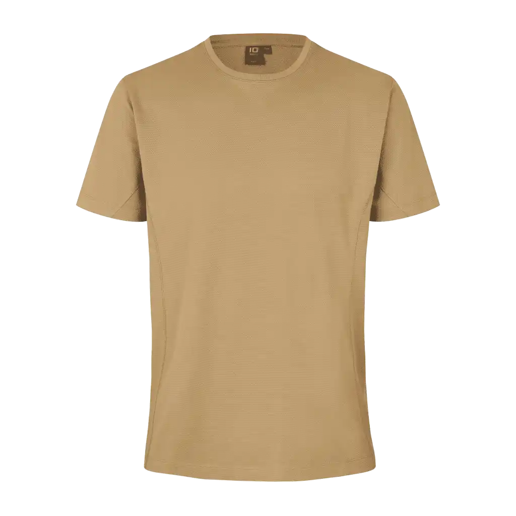 ID® T-shirt Lyocell 0528 Sand – mukava ja joustava miesten T-paita omalla logolla, OEKO-TEX® Recycled ja HACCP-hyväksytty