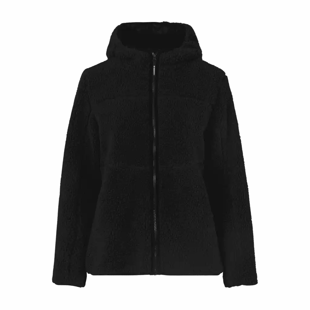 Musta Pile Fleece Jacket naisille – edestä