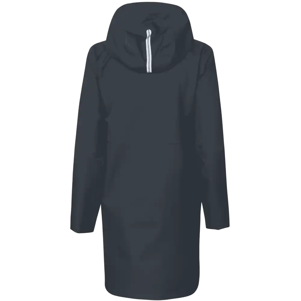 Navy Rain Jacket Performance takaa – pidempi business-mallinen naisten kuoritakki painatuksella