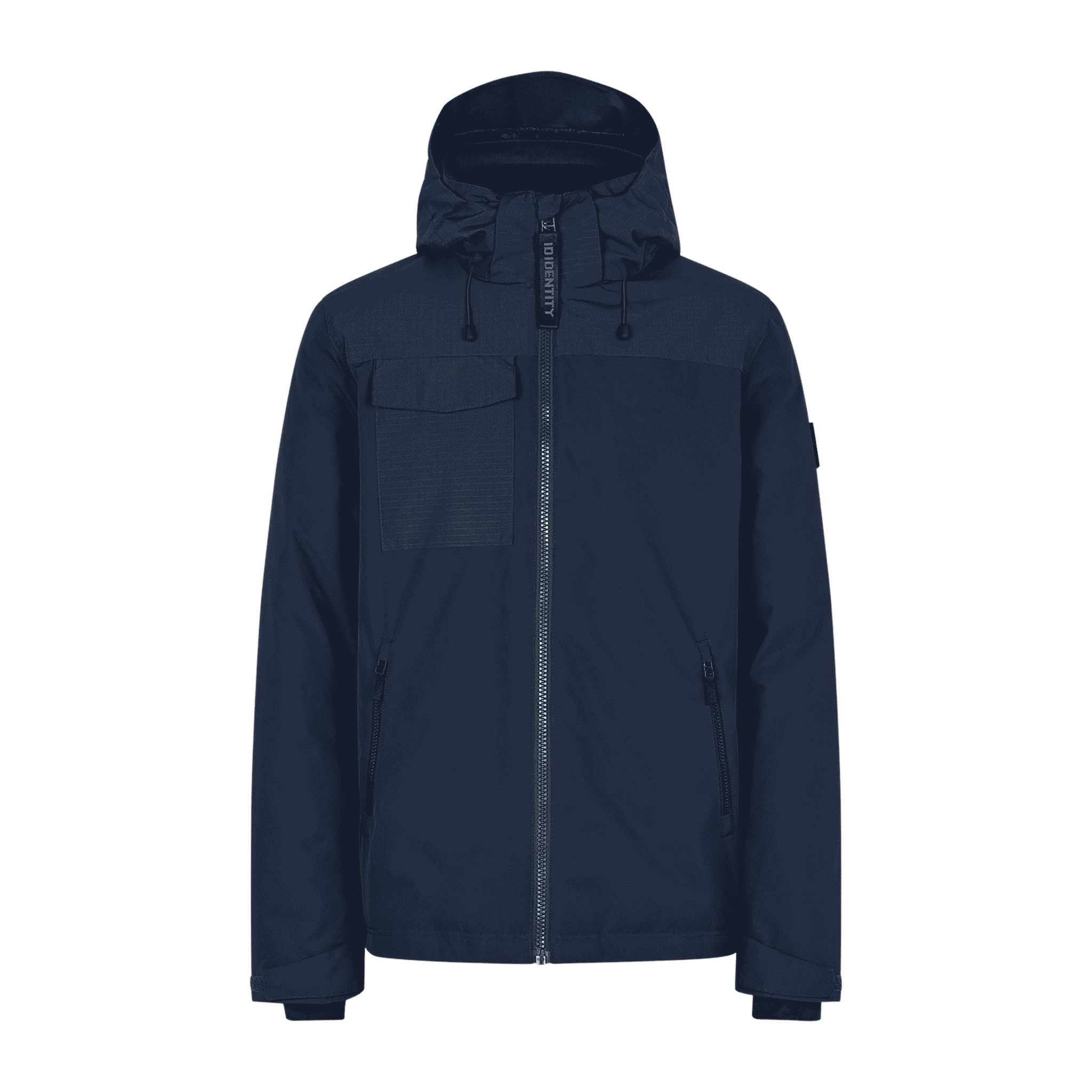 Navy Hooded Winter Jacket takki omalla logolla (ID® 0842)