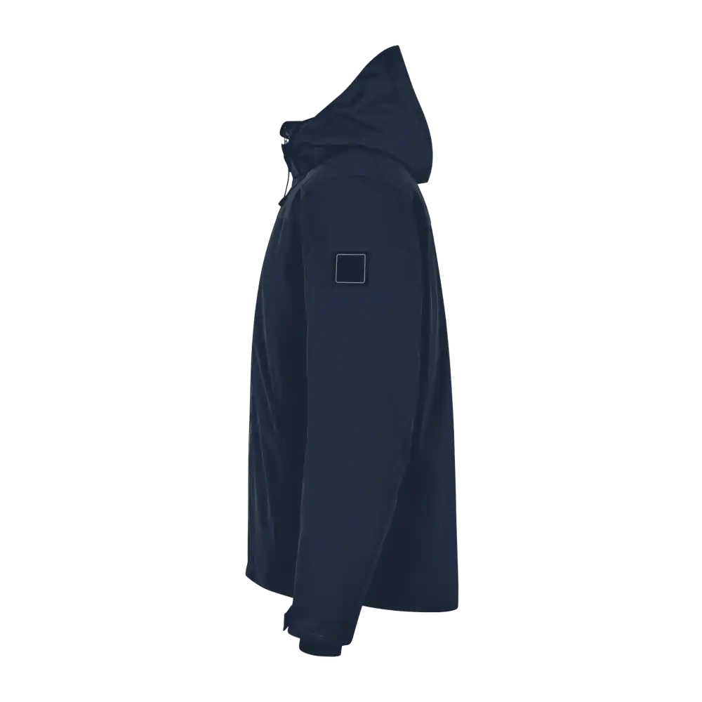 Navy Hooded Winter Jacket takki omalla logolla sivukuva (IDÂź 0842)