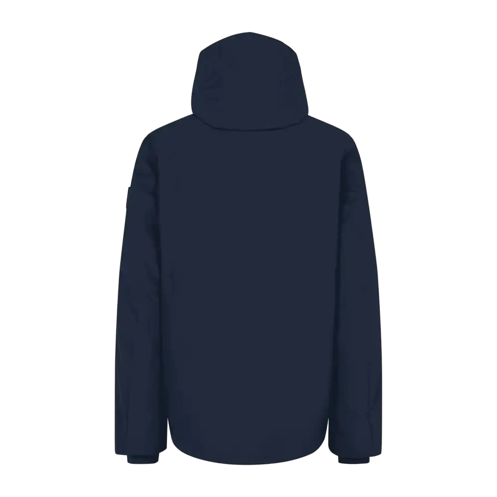Navy Hooded Winter Jacket takki omalla logolla takaa (IDÂź 0842)