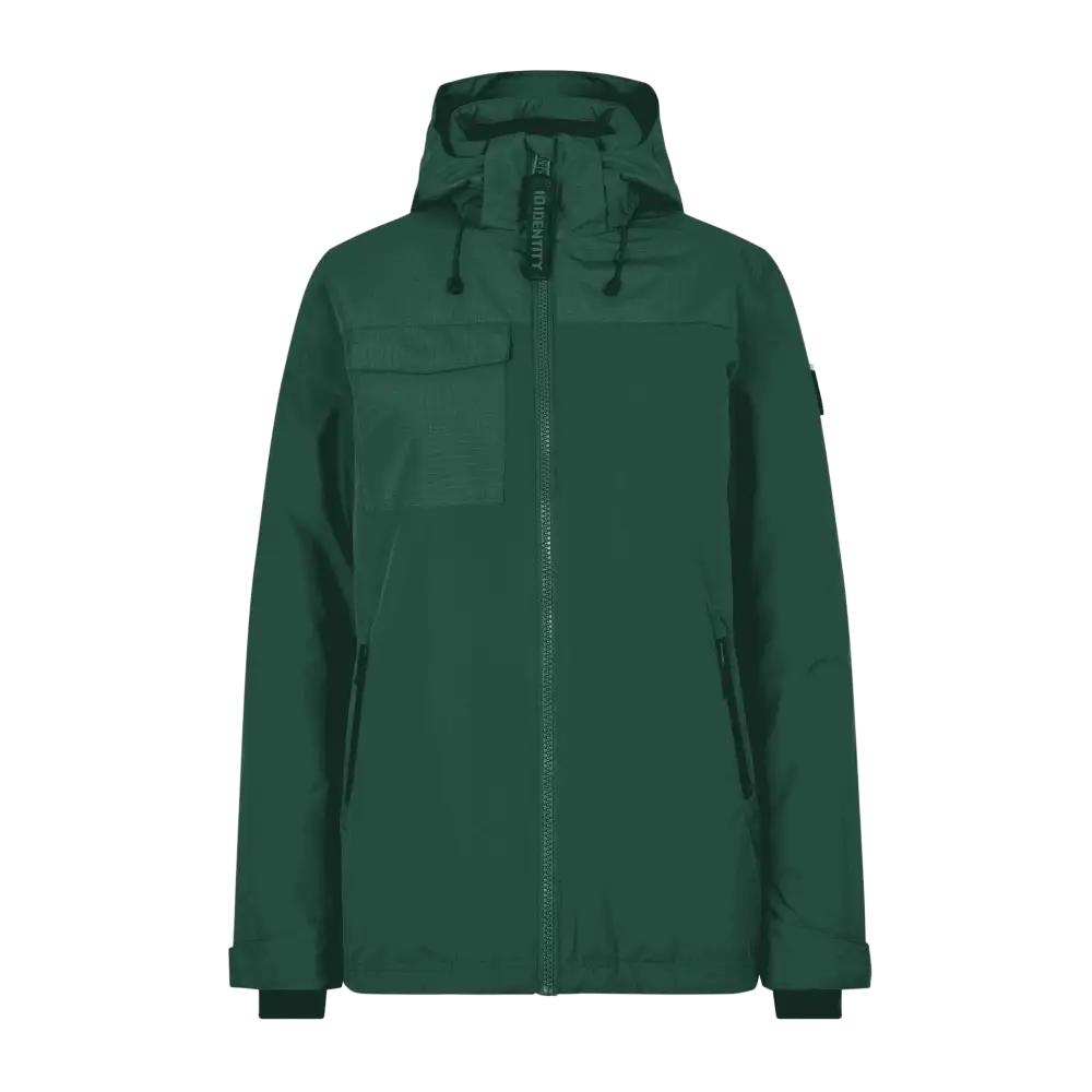Naisten Hooded Winter Jacket bottle green – lämmin talvitakki logolla
