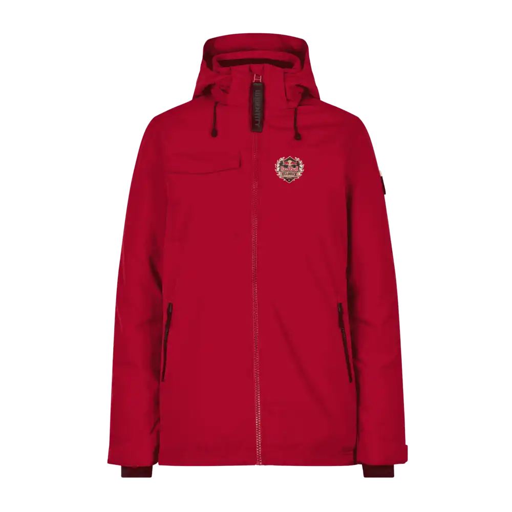 Naisten Hooded Winter Jacket punainen â yritystakki omalla logolla