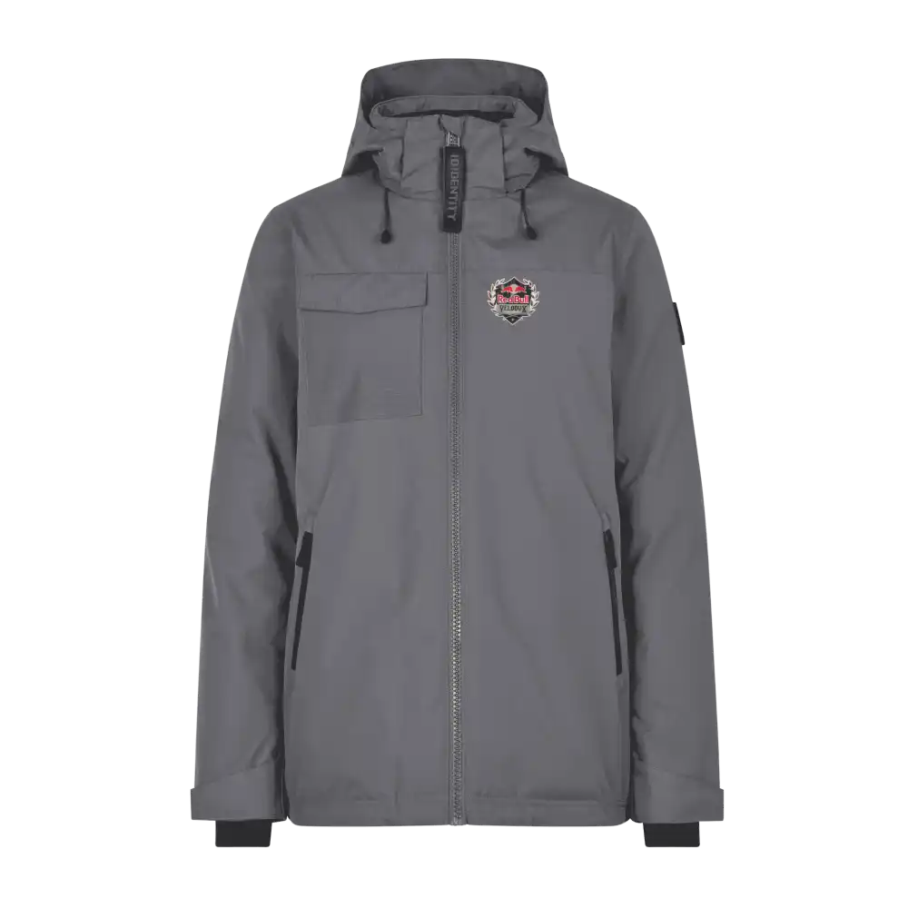 Naisten Hooded Winter Jacket silver grey – takki omalla logolla, water transfer