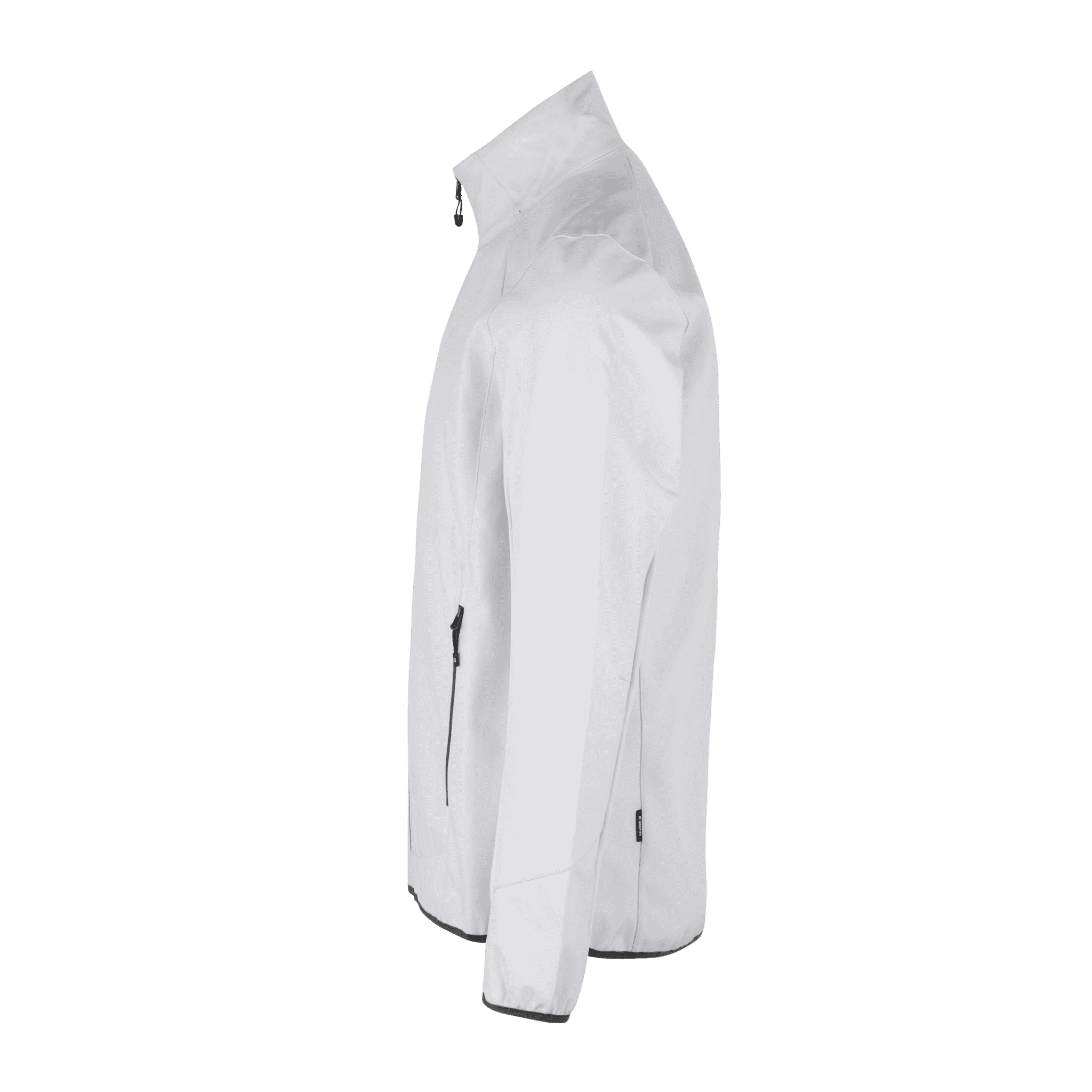 Valkoinen CORE soft shell takki sivukuva – omalla logolla