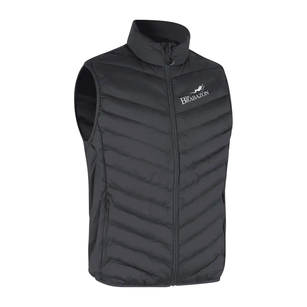Silver Grey Bodywarmer Stretch liivi yrityksille – brodeerattu logo rinnassa (0892)