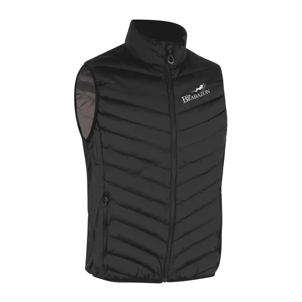 Musta Bodywarmer Stretch liivi miehille â brodeerattu logo rinnassa (0892)