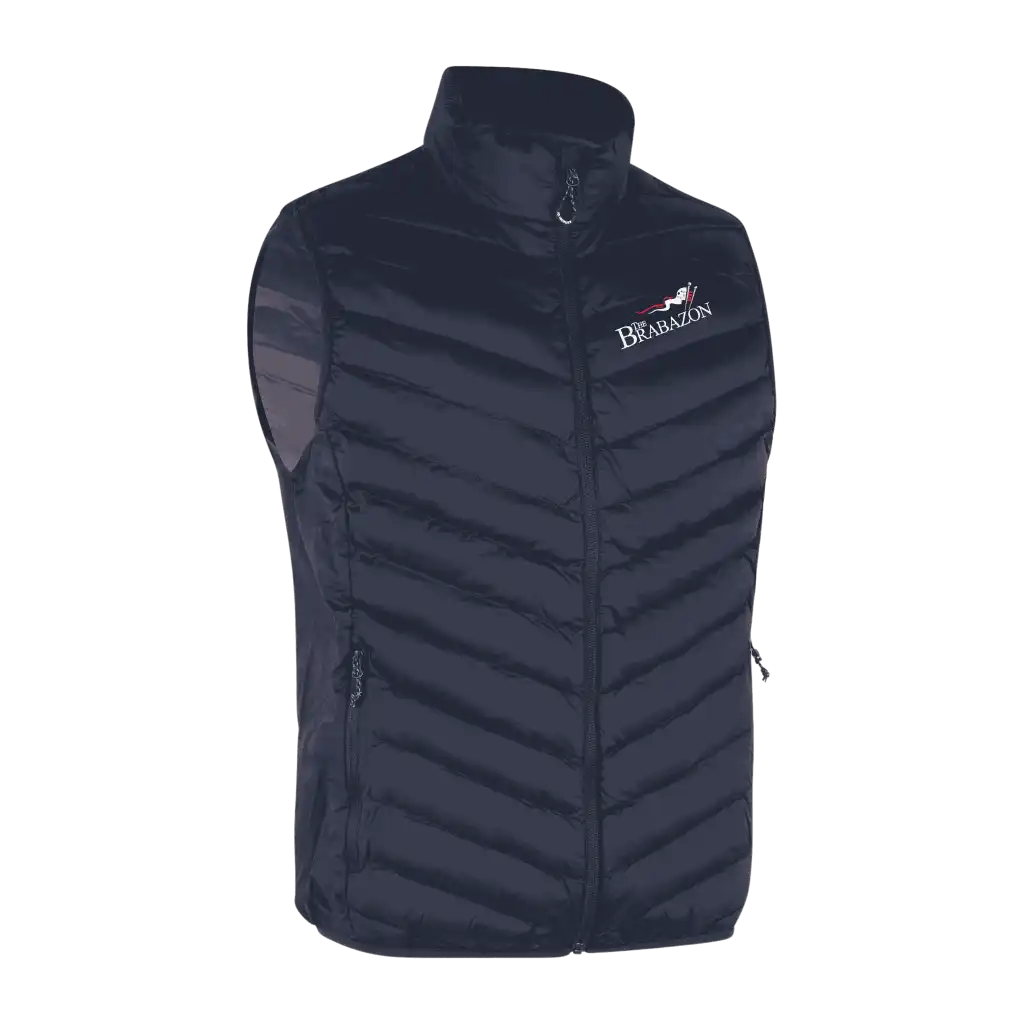Navy Bodywarmer Stretch liivi omalla logolla – brodeerattu logo rinnassa (0892)