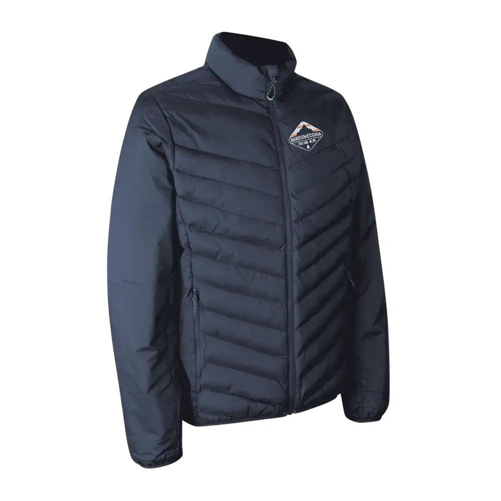 Navy Padded Jacket Stretch miehille omalla logolla â brodeerattu logo rinnassa (IDÂź 0896)