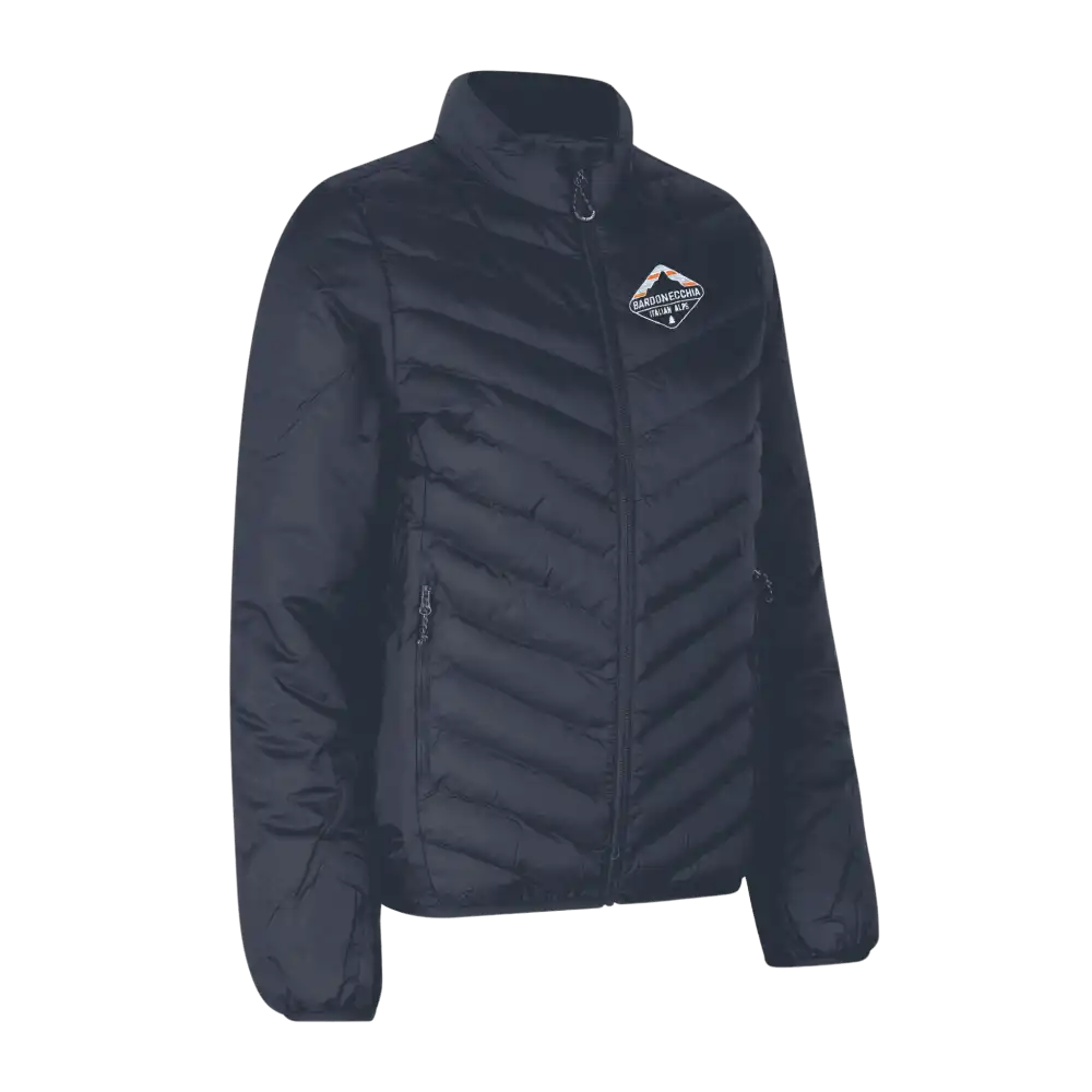 Navy Padded Jacket Stretch naisille omalla logolla â brodeerattu logo rinnassa (IDÂź 0897)