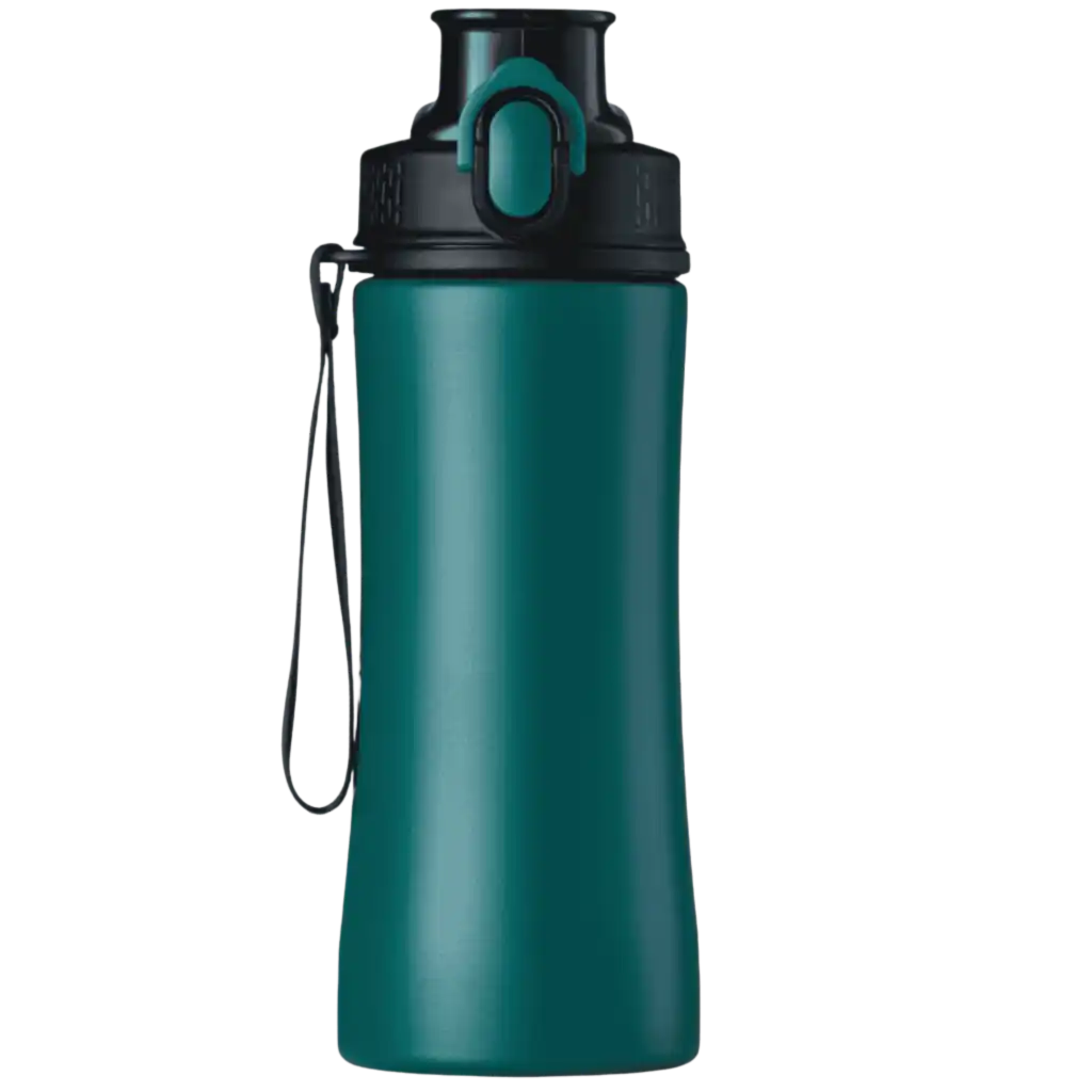 Vihreä PRIMO-teräspullo (550 ml) one-click-korkilla – käytännöllinen joululahja