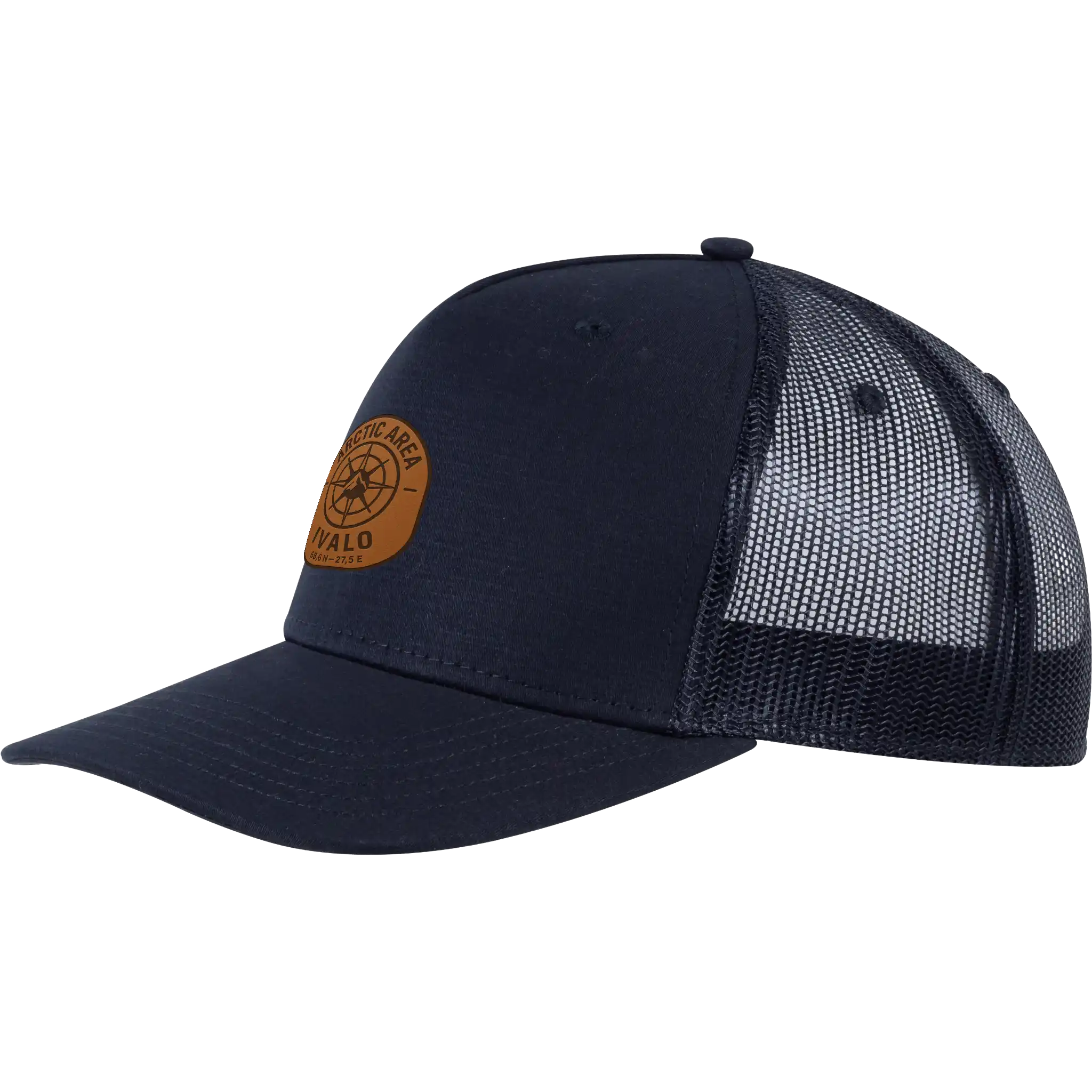 Musta 5 panel ripstop verkkolippis omalla logolla – laser-merkattu nahkamerkki, coFEE 2026