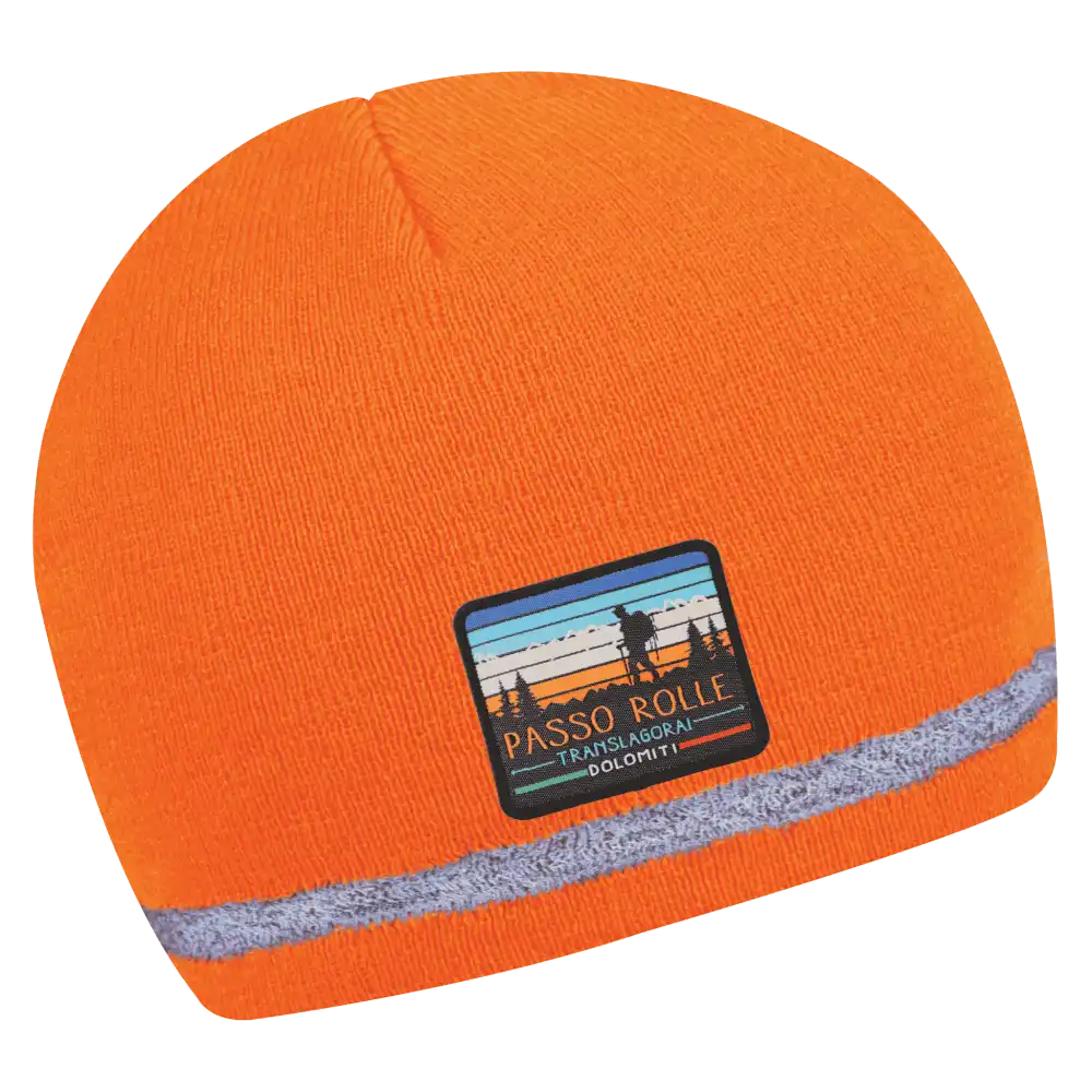 Reflex Heijastava Pipo omalla logolla (coFEE 3001) - Neonoranssi oma logo tehty kangasmerkillä.