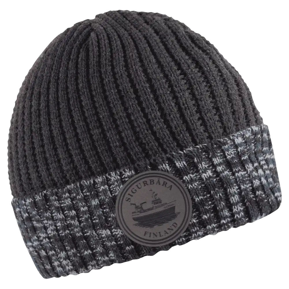 Camouflage Pipo omalla logolla (coFEE 3014) - Harmaa oma logo tehty nahkamerkillä