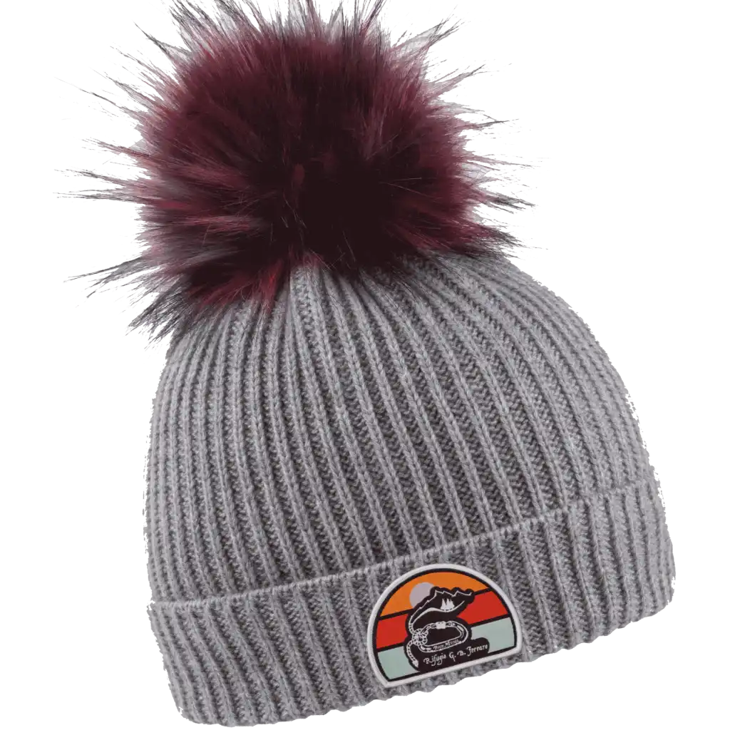 Rainbow Naisten Tupsupipo omalla logolla (coFEE 3056) - Harmaa pipo, logo kangasmerkki.