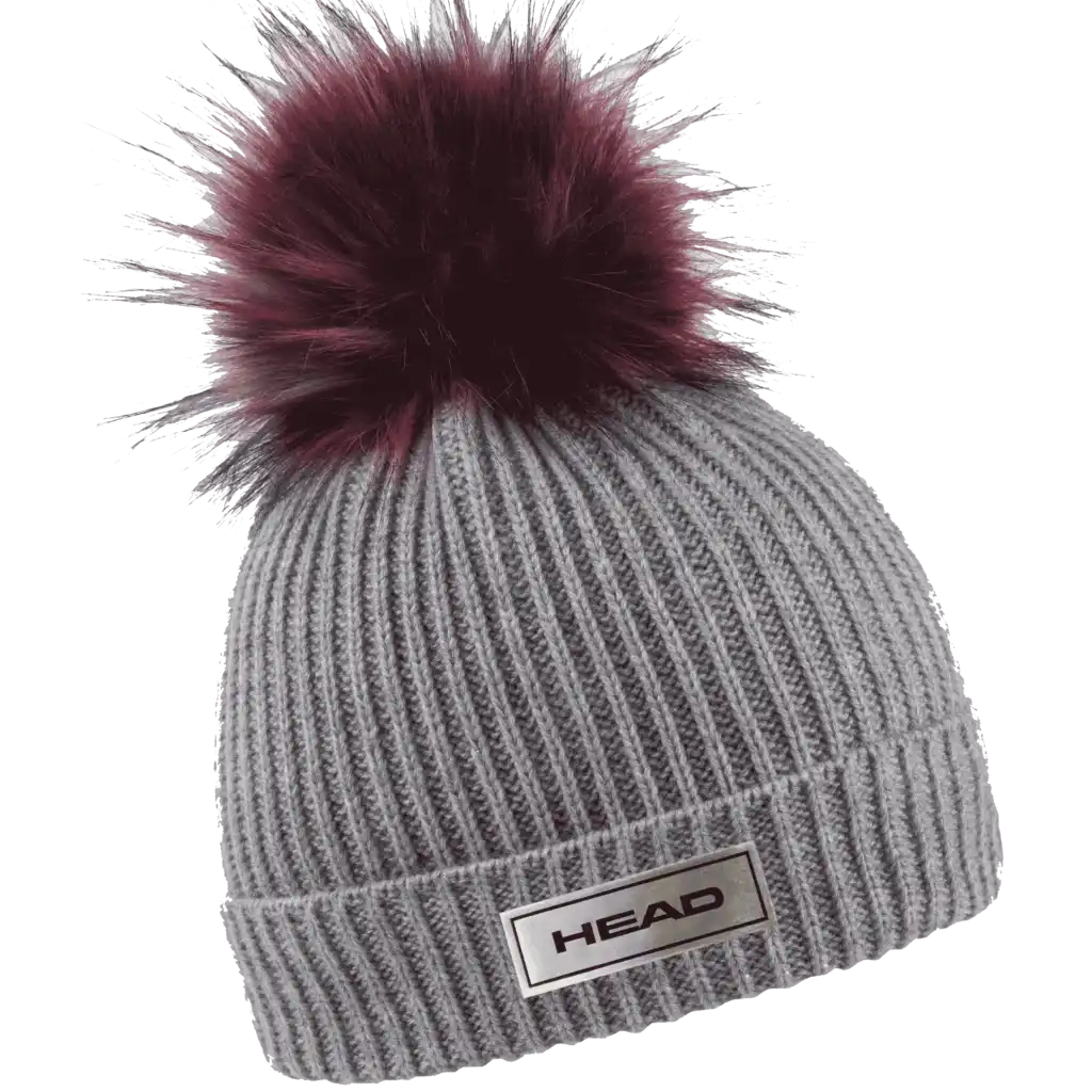 Rainbow Naisten Tupsupipo omalla logolla (coFEE 3056) - Harmaa pipo, logo laser-merkattu kromi merkki.