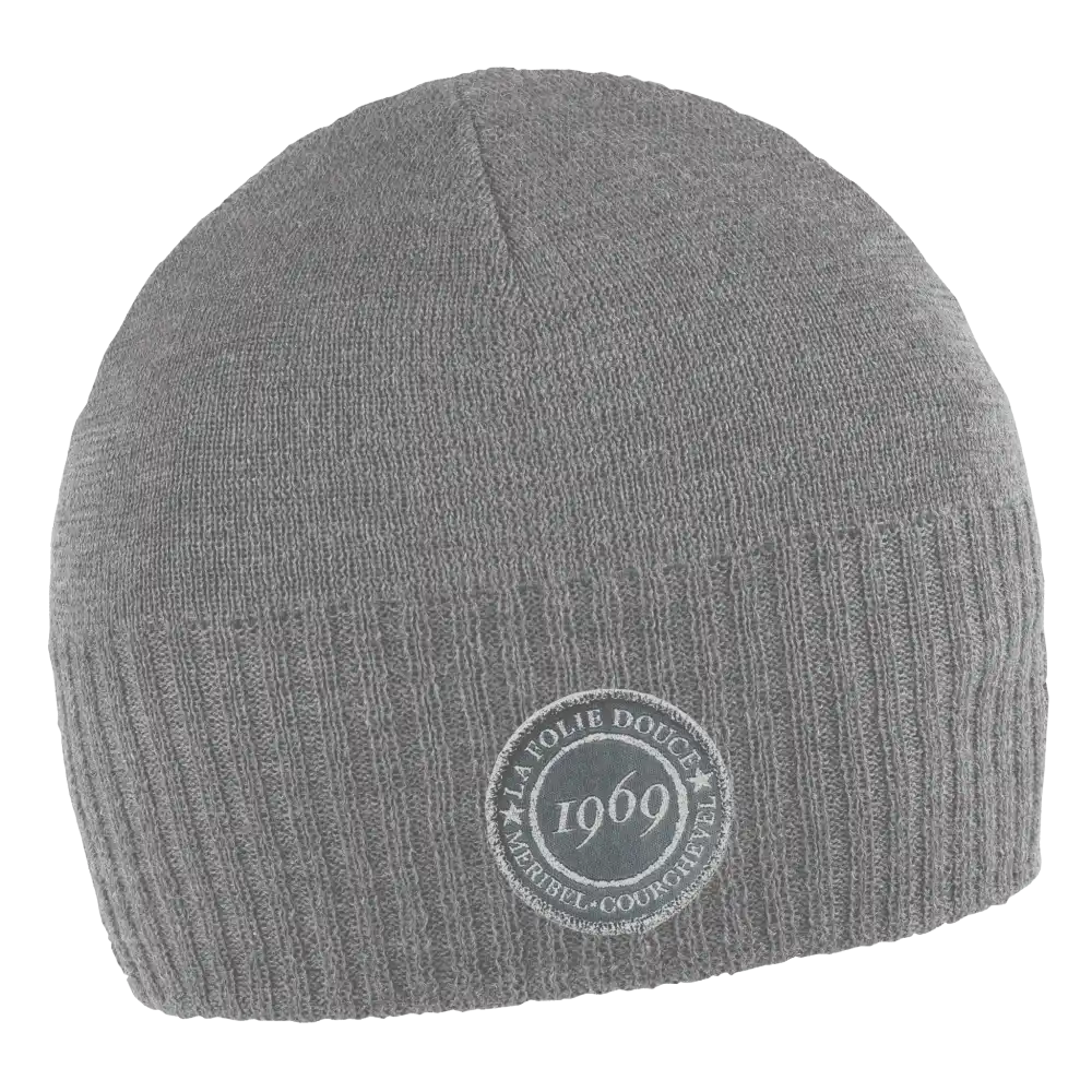 Merina harmaa merinovillapipo omalla logolla - Kangasmerkki logo