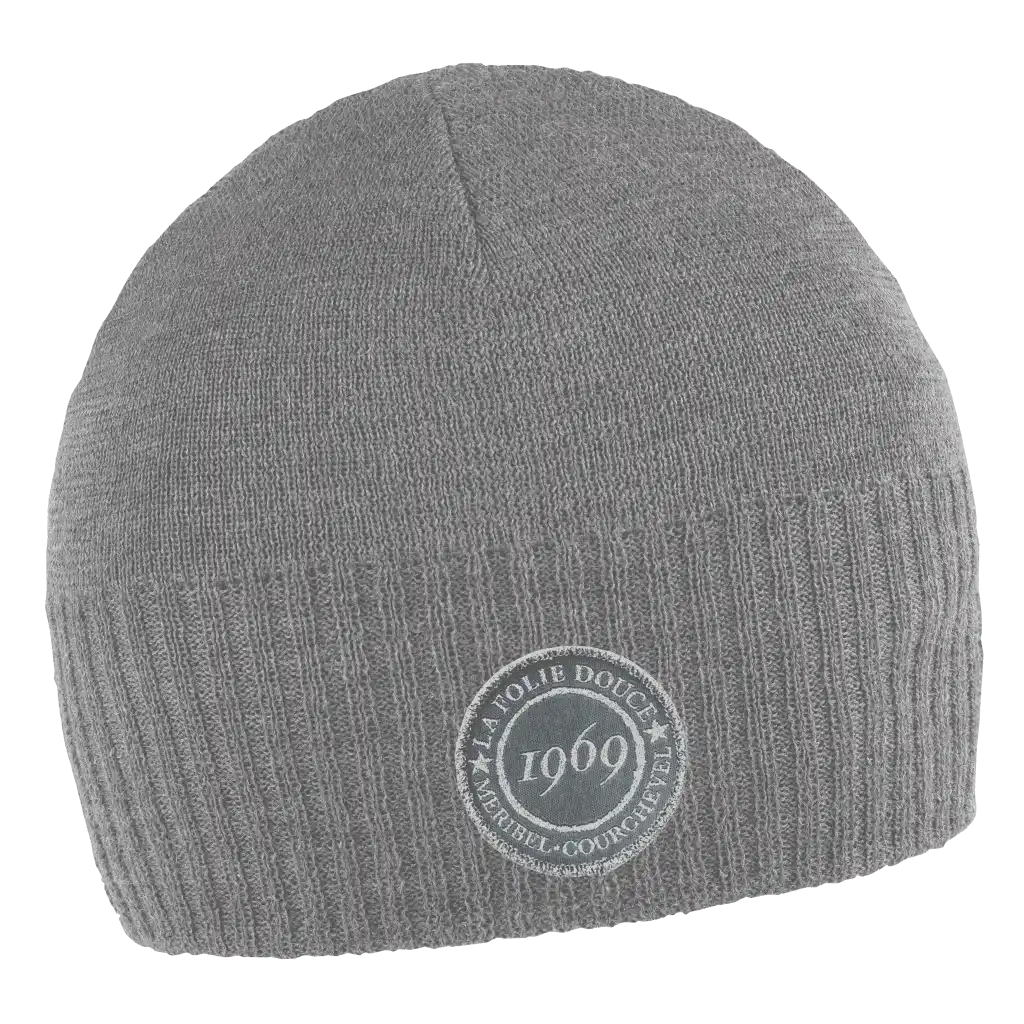 Merina harmaa merinovillapipo omalla logolla - Kangasmerkki logo