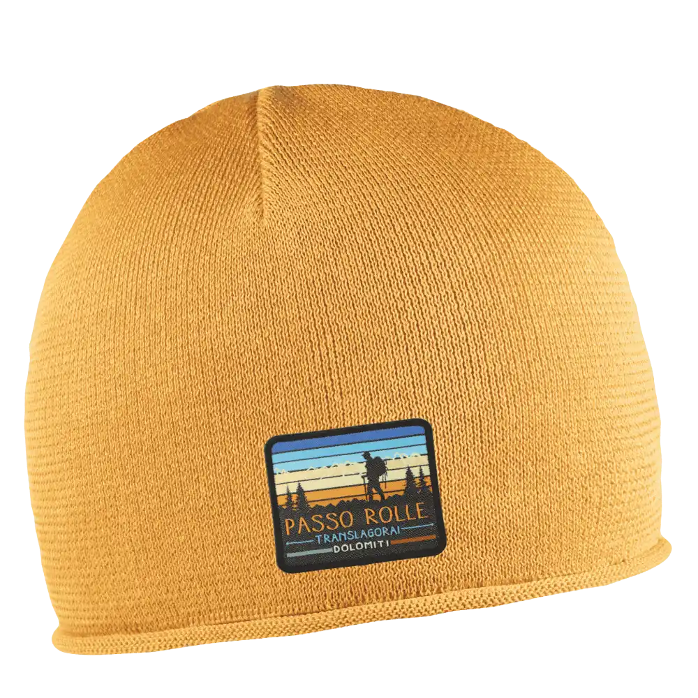 Cotton Simply Puuvillapipo omalla logolla (coFEE 3062) - Mustard kangasmerkki logo