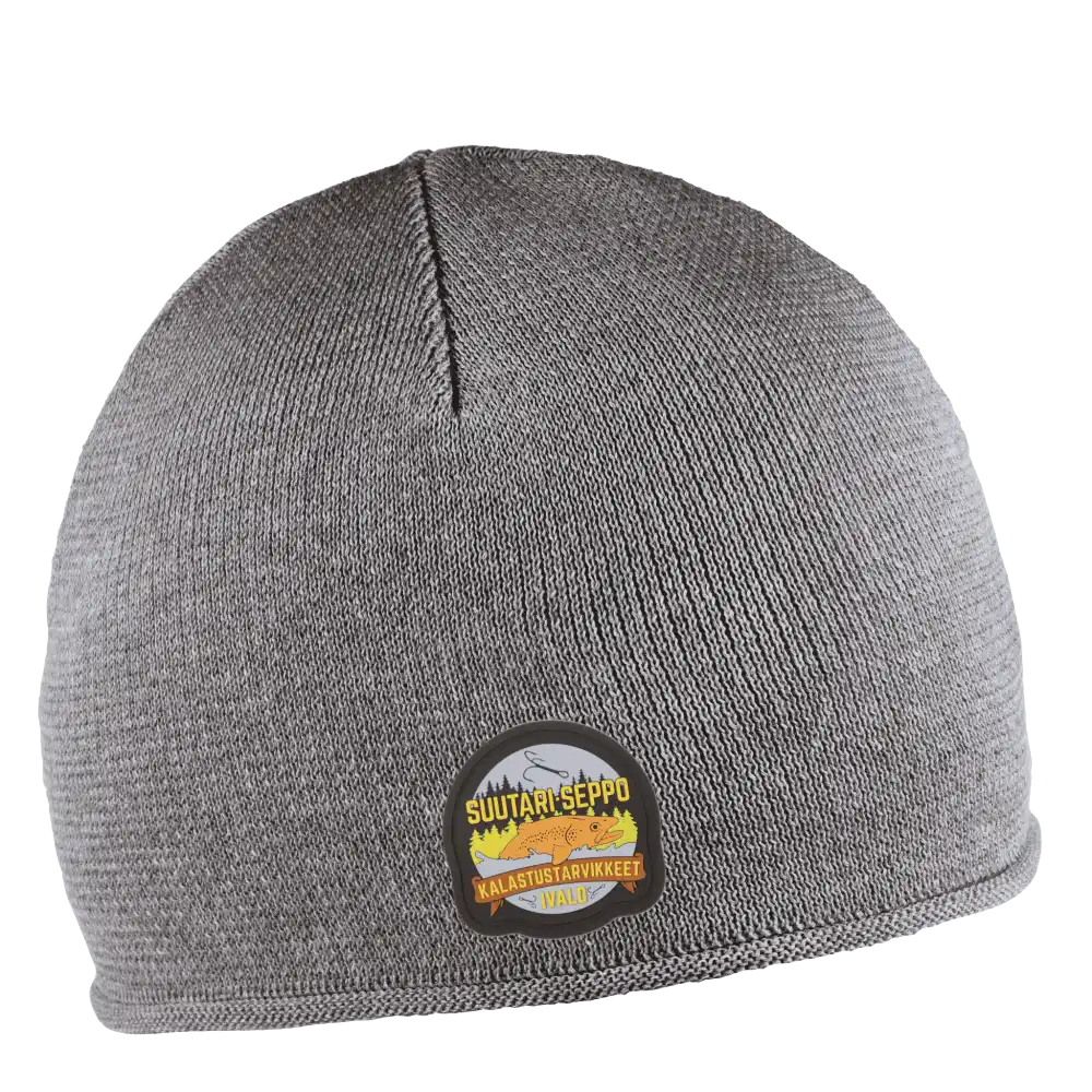 Cotton Simply Puuvillapipo omalla logolla (coFEE 3062) - Harmaa kumimerkillä logo