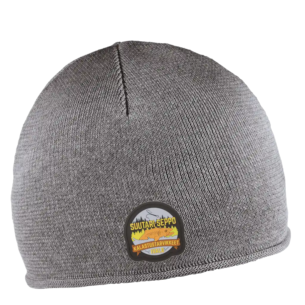 Cotton Simply Puuvillapipo omalla logolla (coFEE 3062) - Harmaa kumimerkillä logo