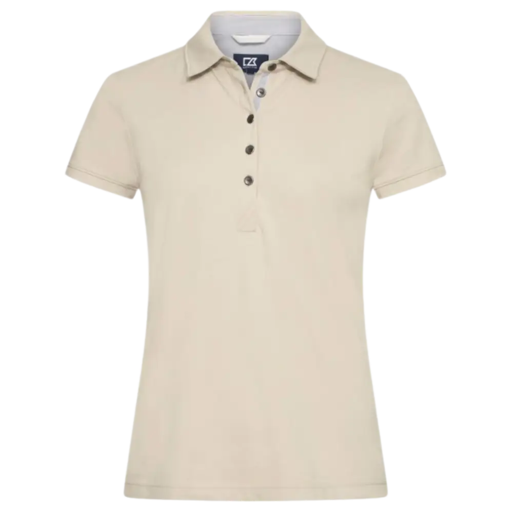 Cutter & Buck Advantage Premium Beige Pikee Yrityksen Logolla-ZigiZagi