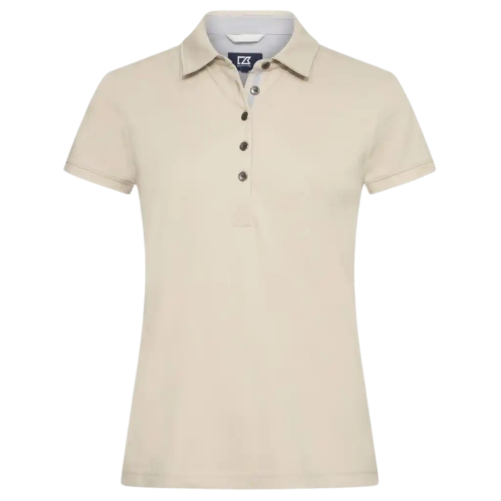 Cutter & Buck Advantage Premium Beige Pikee Yrityksen Logolla-ZigiZagi