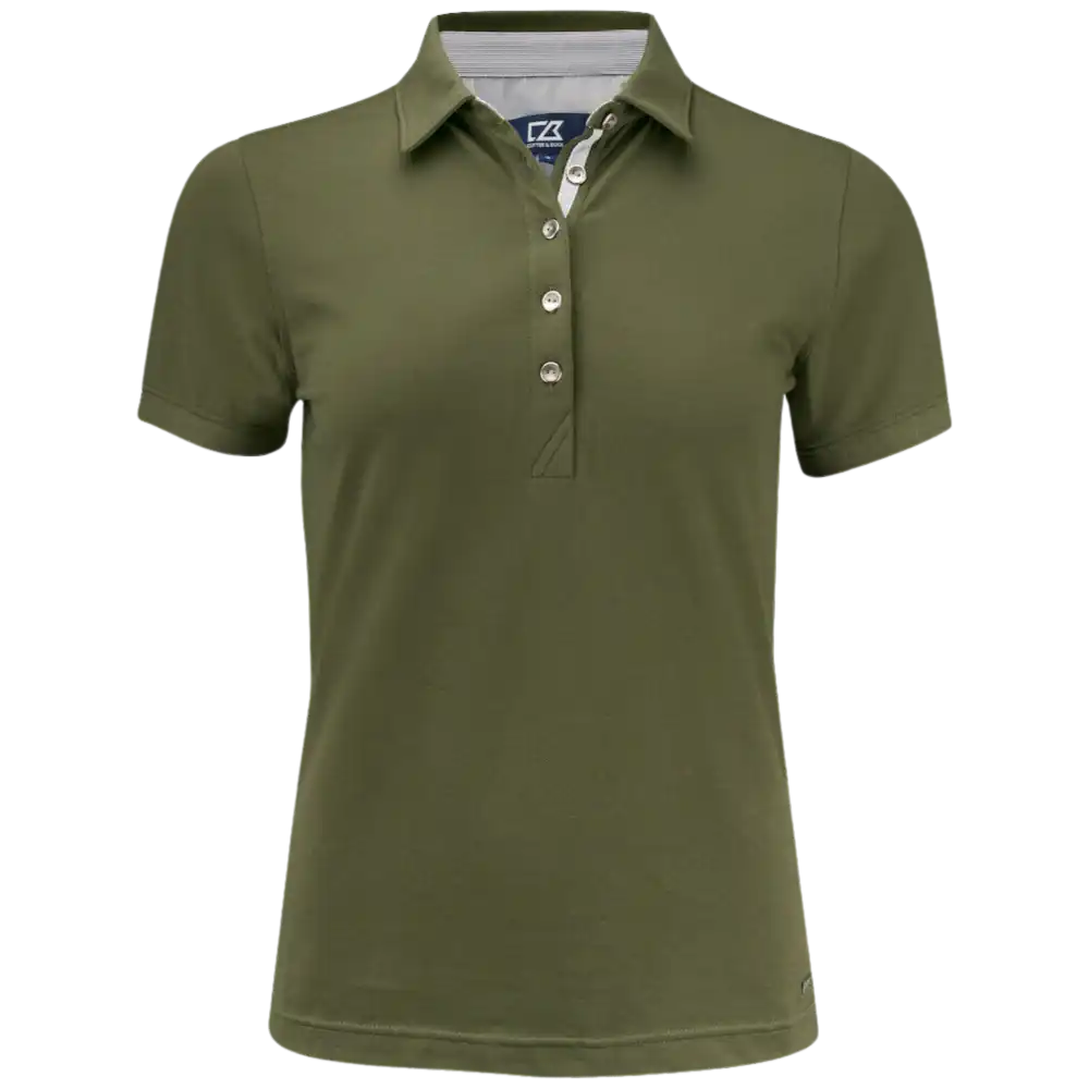 354421 Cutter & Buck Advantage Premium Tummanvihreä Pikee Yrityksen Logolla-ZigiZagi