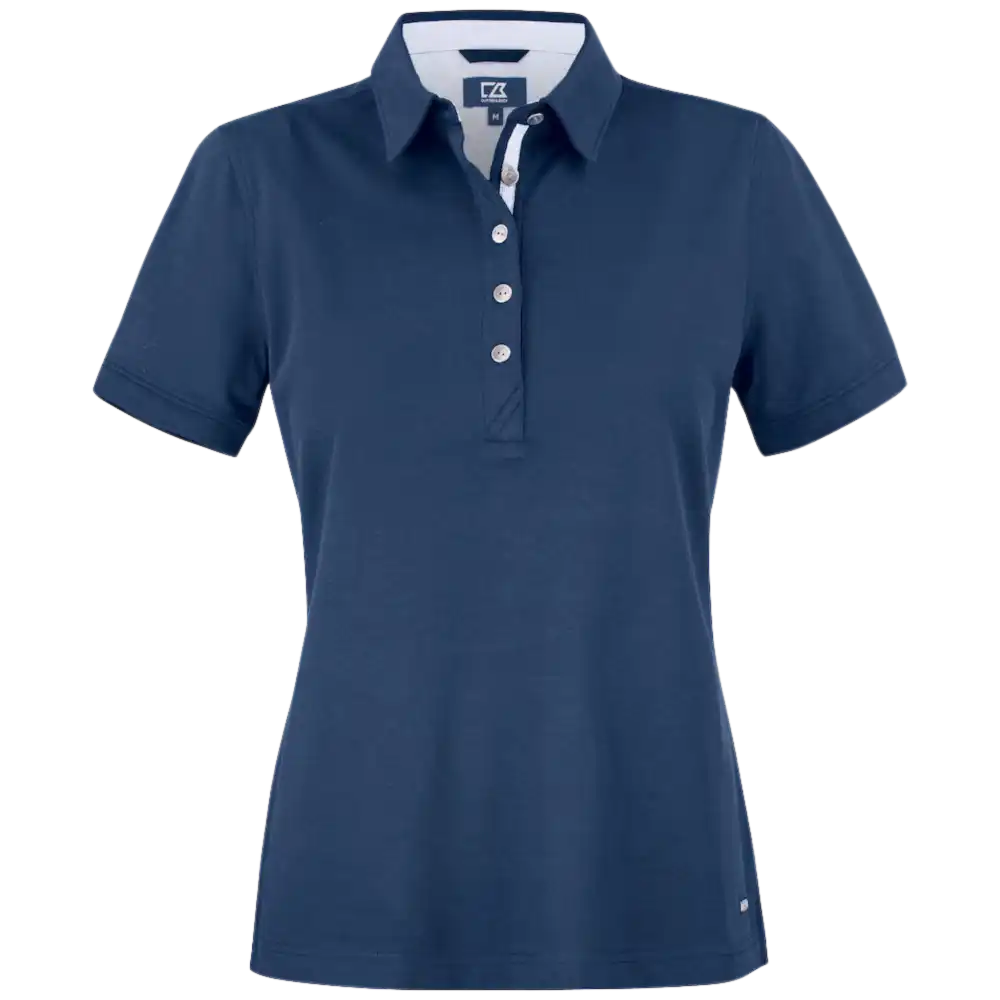 354421 Cutter & Buck Advantage Premium Tummansininen Pikee Yrityksen Logolla-ZigiZagi