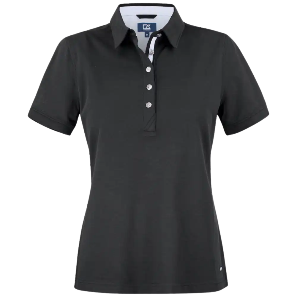 CUTTER & BUCK ADVANTAGE PREMIUM POLO MUSTA -Laadukas pikeepaita omalla yrityksen logolla-ZigiZagi