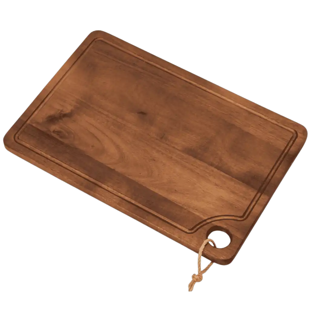 Orrefors Jernverk iso akaasia leikkuulauta (46x31cm) ylhäältä edestä kuvattuna – tyylikäs yrityslahja