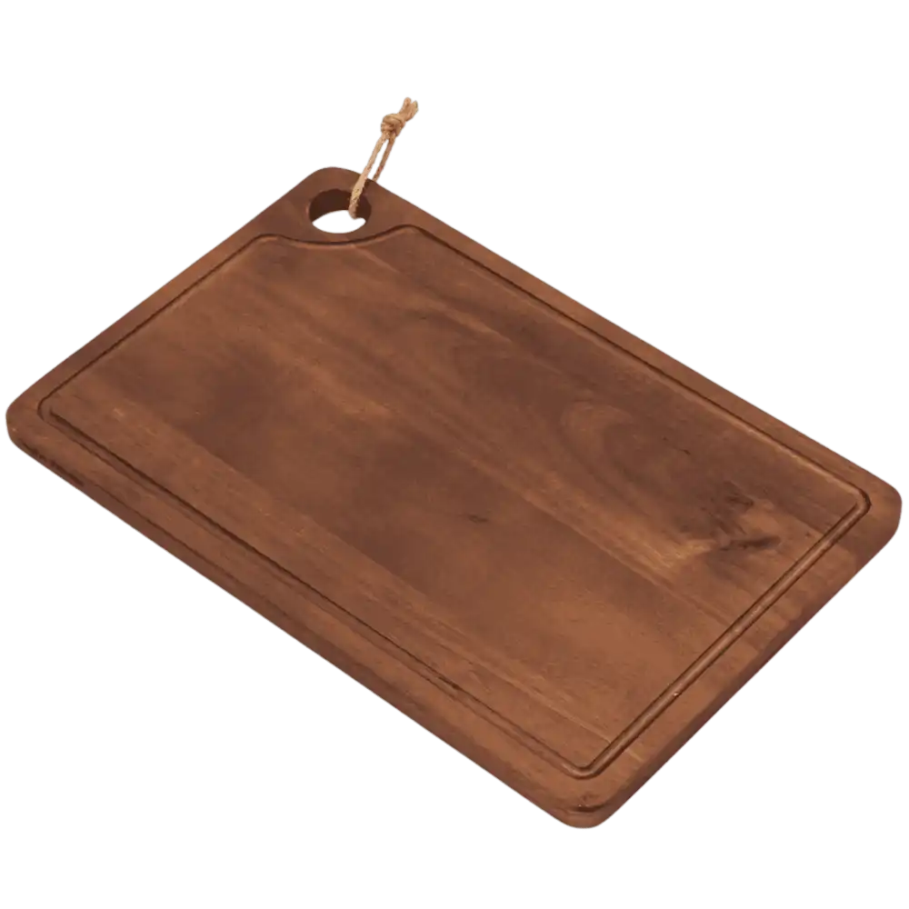 Iso Orrefors Jernverk akaasialauta (46x31cm) ylhäältä takaa, näkyvissä nesteura