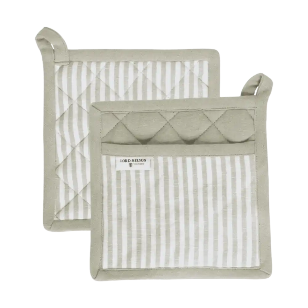 Vihreä Lord Nelson Victory patalappusetti (2kpl), etu- ja takapuoli – OEKO-TEX pellavasekoite