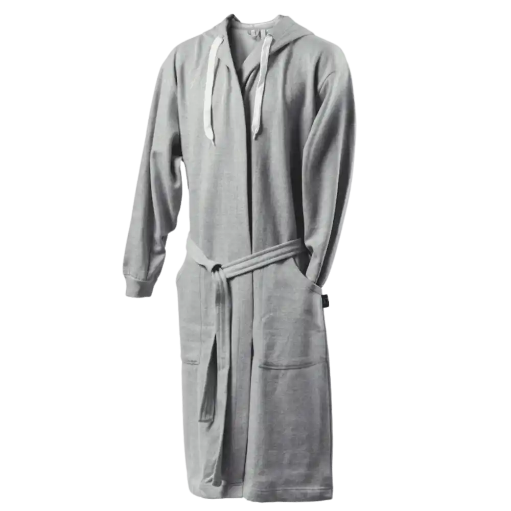 Vaaleanharmaa Kosta Linnewäfveri collegekylpytakki – mukava unisex-malli