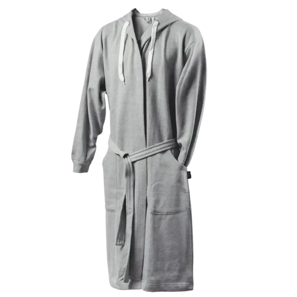 Vaaleanharmaa Kosta Linnewäfveri collegekylpytakki – mukava unisex-malli