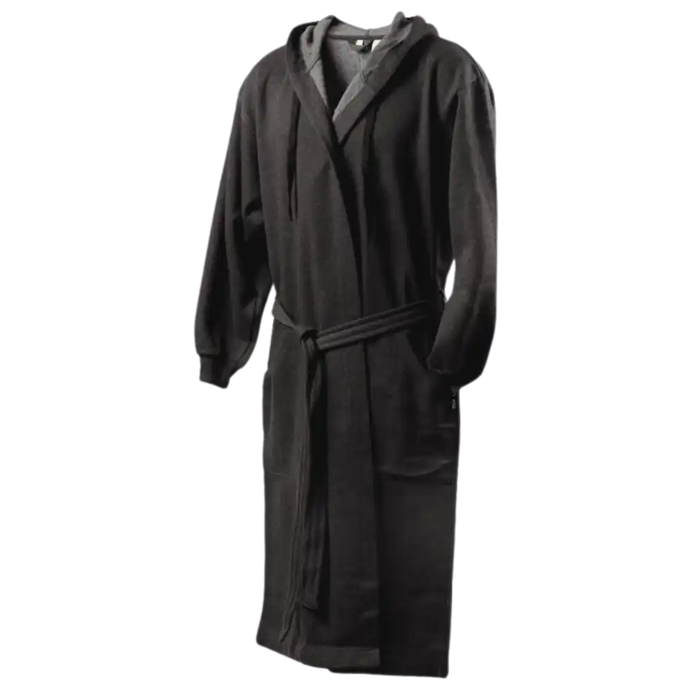 Grafiitinharmaa Kosta Linnewäfveri collegekylpytakki edestä – tyylikäs joululahja