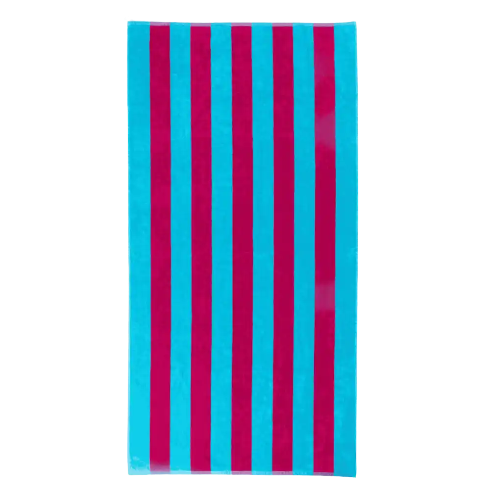 Lord Nelson Victory Cabana-rantapyyhe (turkoosi/pinkki) avattuna – imukykyinen ja pehmeä henkilöstölahja