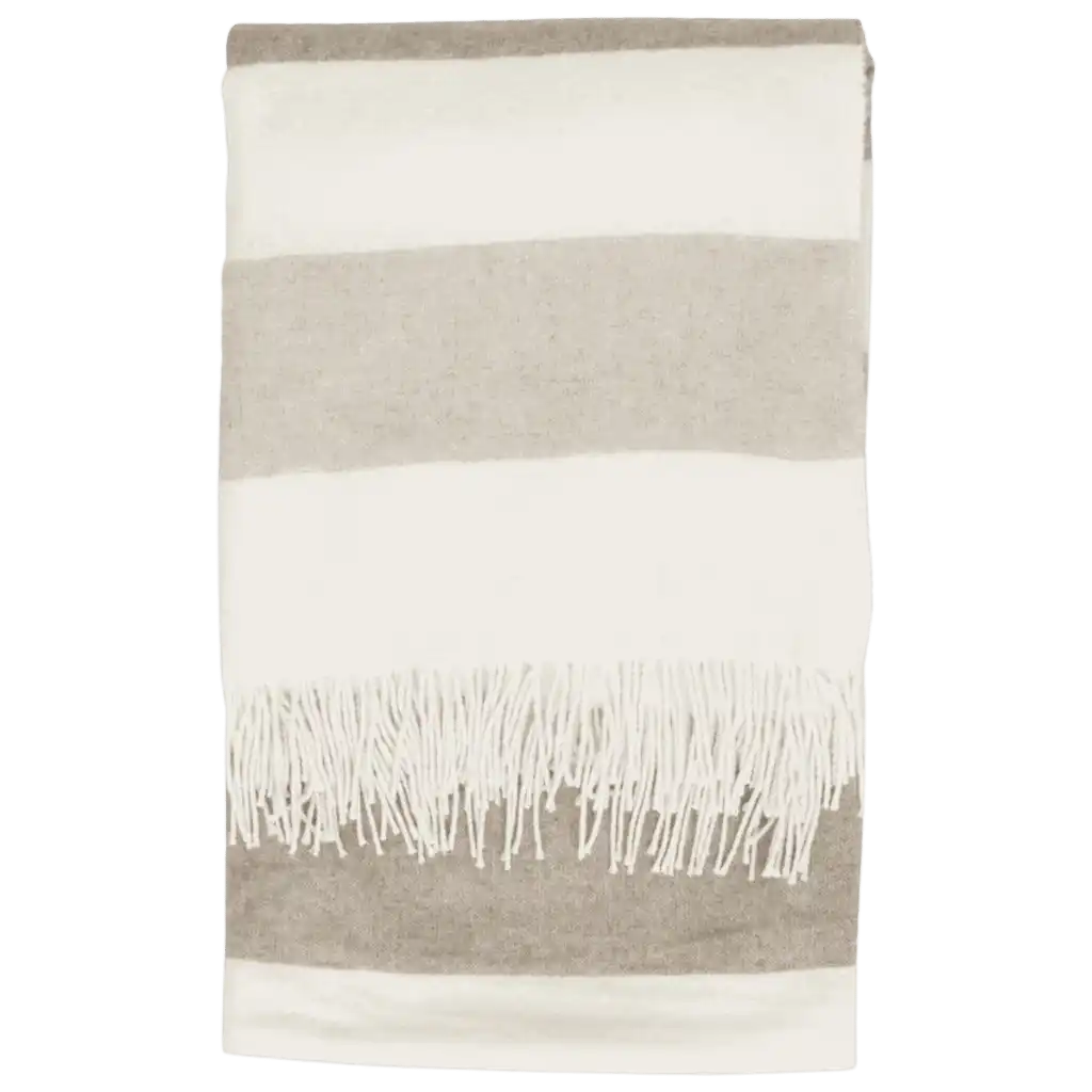 Kosta Linnewäfveri Santa Clara -viltti (beige) taiteltuna – ylellistä kashmir-merinovillasekoitetta