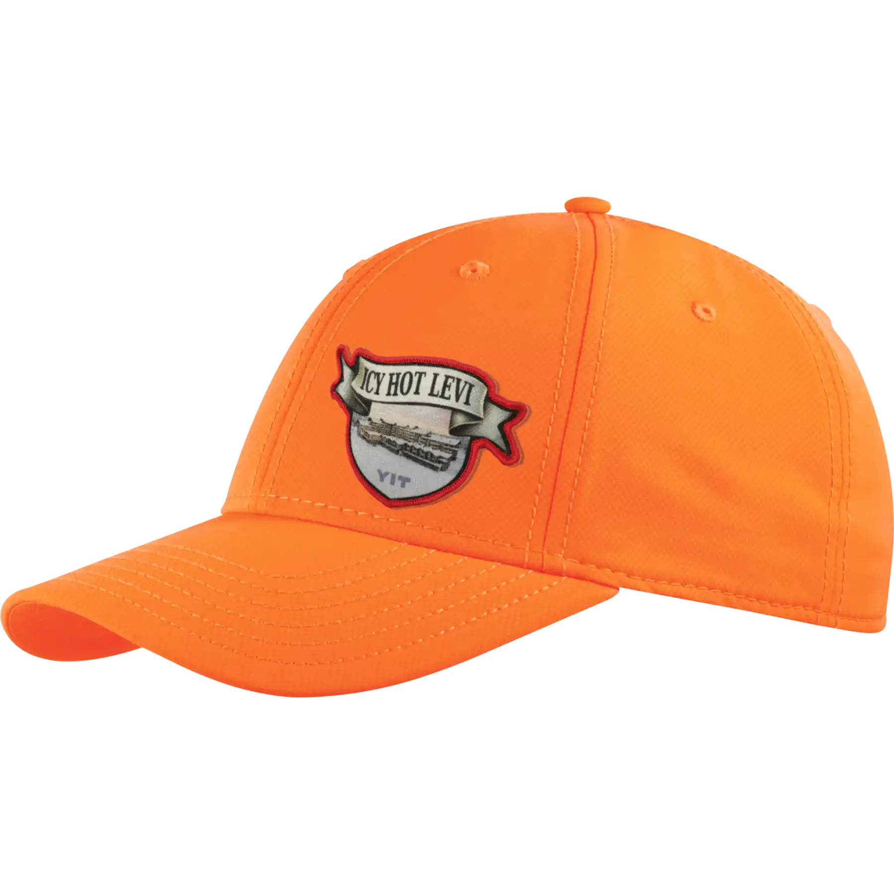 Quick Dry coFEE 4250 neon oranssi quick dry lippis omalla logolla – kangasmerkki painettu etupaneelissa