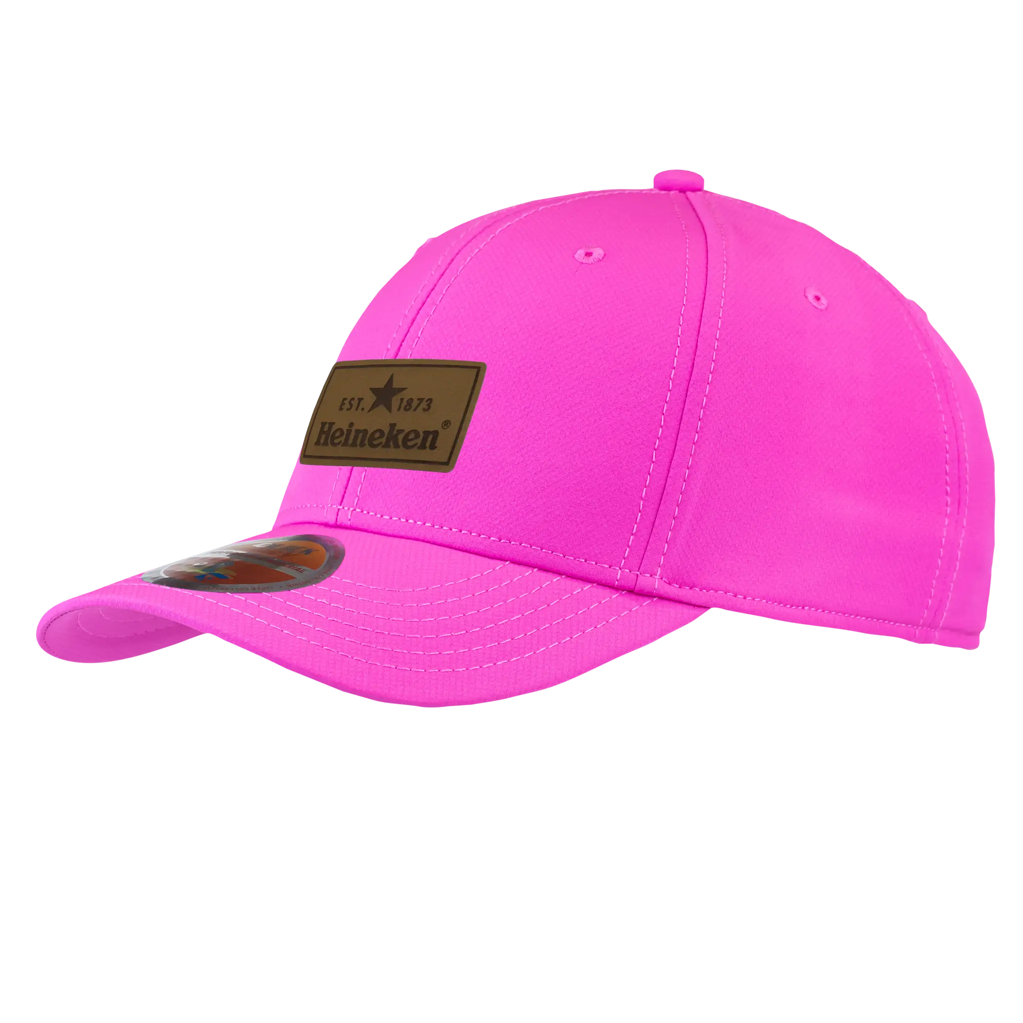 Neon pinkki quick dry lippis omalla logolla – laser-merkattu nahkamerkki, Quick Dry coFEE 4250