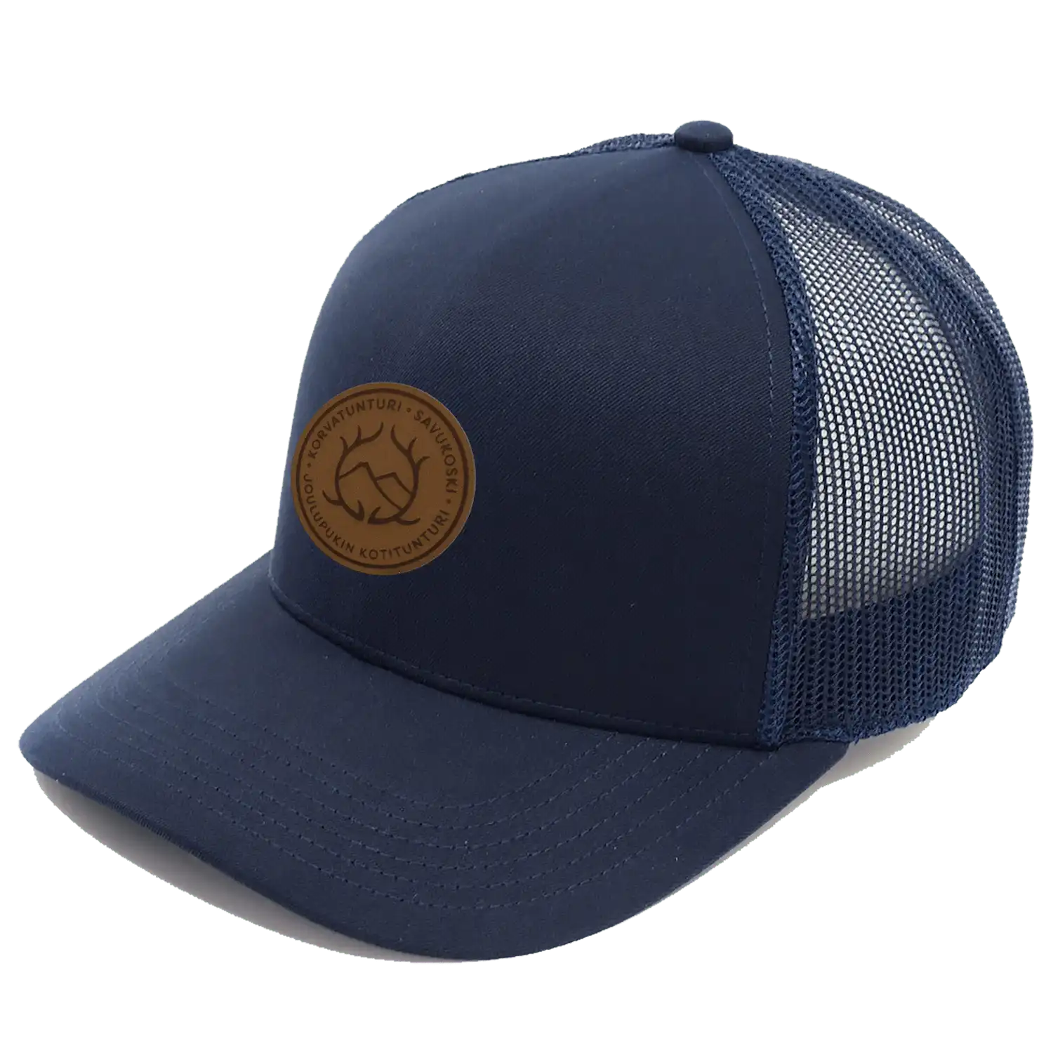Tummansininen Smooth Mesh coFEE 4320 snapback lippis omalla logolla – laser-merkattu merkki, mesh-selkä