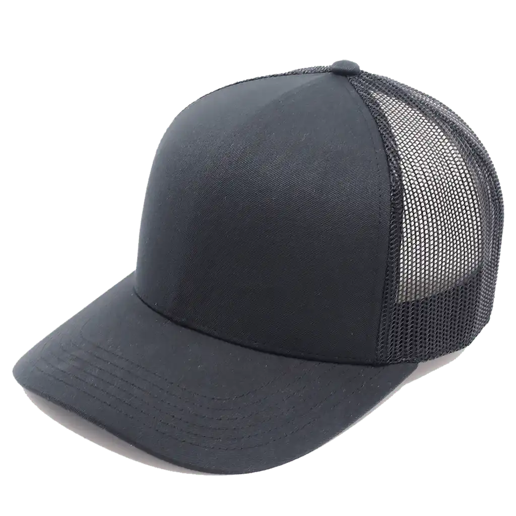 Musta Smooth Mesh coFEE 4320 snapback lippis – blanco ilman logoa, mesh-selkä ja rubber snapback