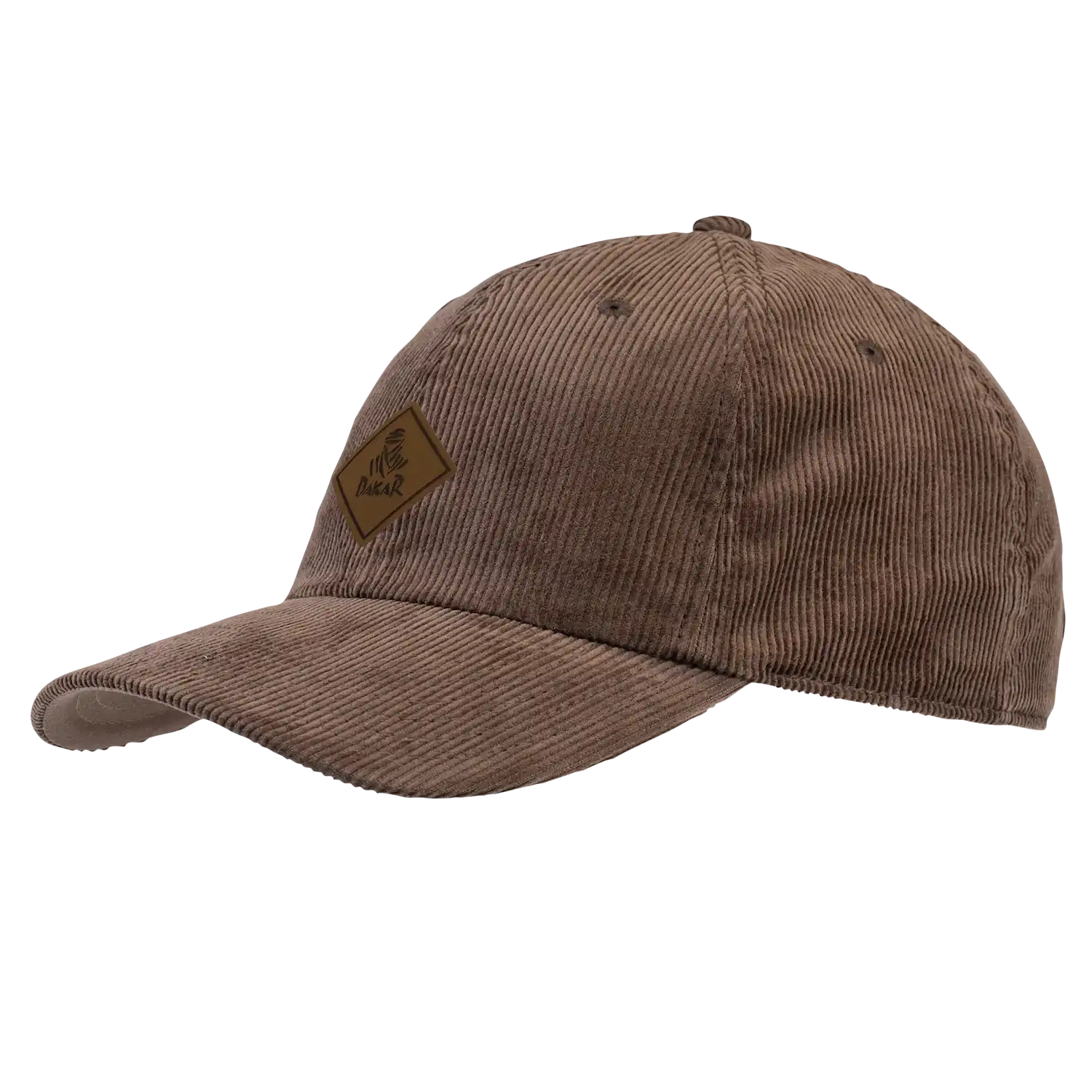 Ruskea vakosametti (corduroy) sametti lippis nahkamerkillä omalla logolla – Corduroy 4440 coFEE