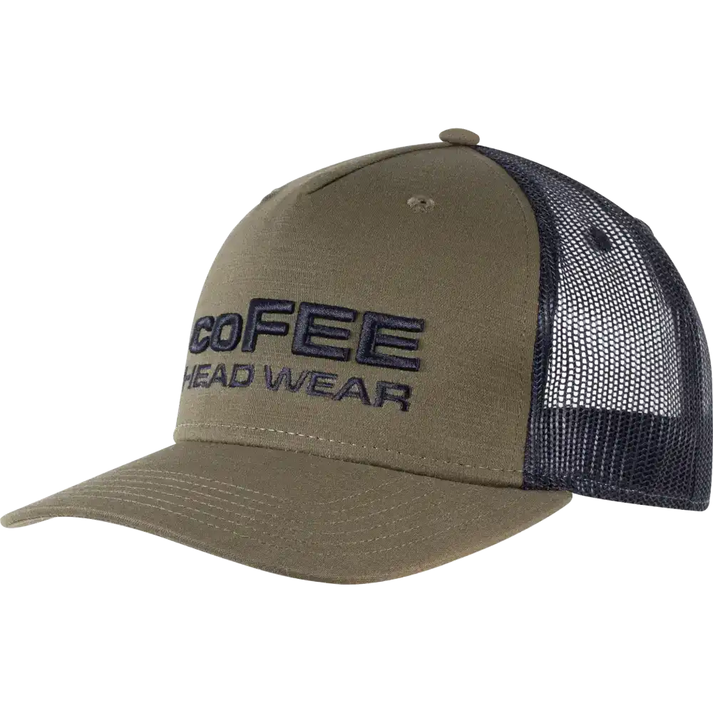 5 panel lippis brodeerattuna omalla logolla, väri Army