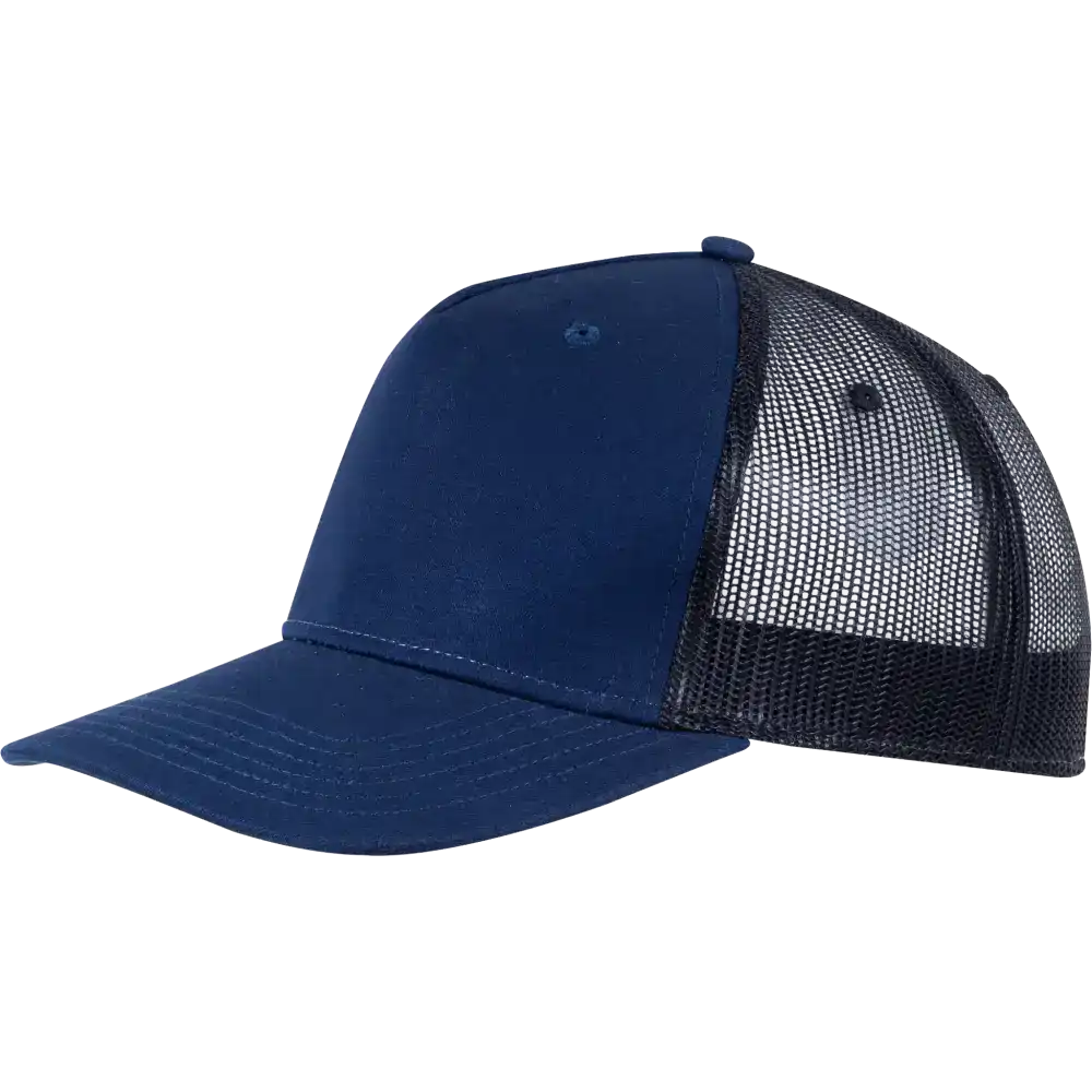 5 panel lippis omalla logolla, väri Navy